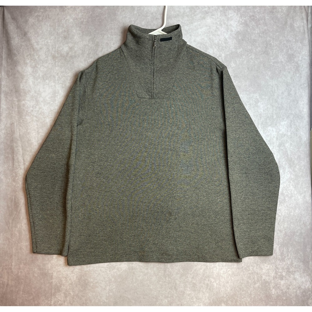 VINTAGE Polo Sport Ralph Lauren Sweatshirt Mens Large Gray Pullover 1/4 Zip USA